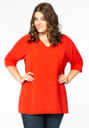 Blouse wide v-neck - red