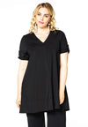 Tunic V-neck rolled sleeve COCO - black - #1