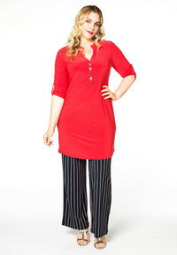 Tunic grandad collar DOLCE - red - #2