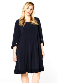 Dress ruffled button sleeve DOLCE - blue - #1