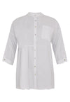Blouse asymmetric ruffled LINEN - white
