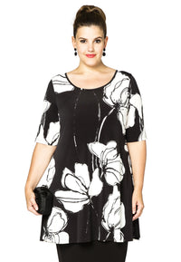 Tunic wide bottom ANNABEL - black - #1