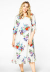 Dress ruffled bottom BOUQUET - white - #1