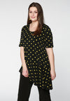 Shirt asymmetric wide bottom DOTS - black - #1