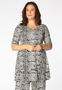 Tunic wide bot double V SNAKE - white - #1
