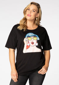 T-Shirt wide POP ART - black - #1