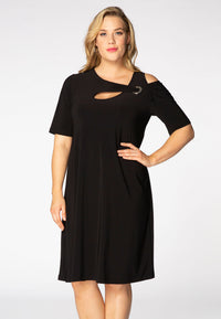 Kleid DOLCE asymmetrischer AusschnittDress DOLCE asymmetric neck - black - #1