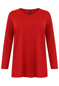 Pullover V basic - red - #4