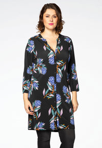 Tunic VERA grandad collar - black - #1