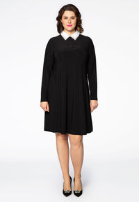Dress DOLCE wide bot collar - black - #1