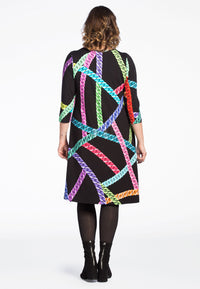 Dress NEON CHAINS A-line - black - #3
