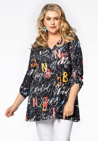 Tunic flare LETTERS - black - #1