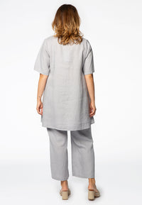 Tunic wide bottom LINEN - grey - #3