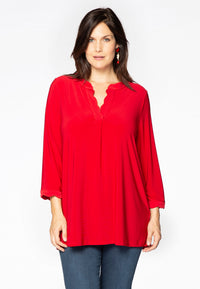 Tunika gewelltem Ausschnitt DOLCETunic wavy placket DOLCE - red - #1