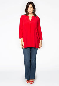 Tunika gewelltem Ausschnitt DOLCETunic wavy placket DOLCE - red - #2
