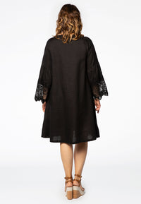 Dress lace cuffs LINEN - black - #3