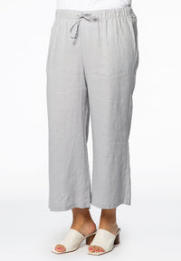 Trousers cropped LINEN - grey - #1