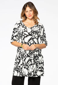 Tunic wide bottom PAISLEY FLOW - white - #1