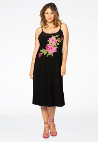 Kleid mit Spaghettiträgern und Rosen DOLCEDress spaghetti rose DOLCE - black - #2