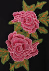 Kleid mit Spaghettiträgern und Rosen DOLCEDress spaghetti rose DOLCE - black - #5