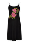 Kleid mit Spaghettiträgern und Rosen DOLCEDress spaghetti rose DOLCE - black - #4