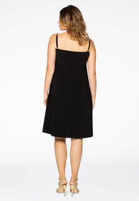 Kleid mit Spaghettiträgern und Perlen DOLCEDress spaghetti beads DOLCE - black - #3