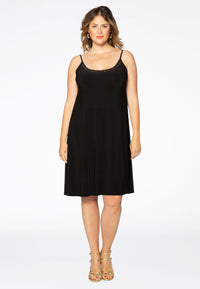 Kleid mit Spaghettiträgern und Perlen DOLCEDress spaghetti beads DOLCE - black - #2