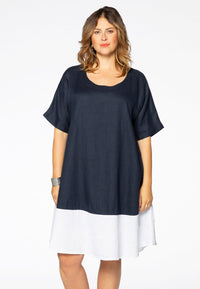 Kleid im Colourblock-Design LINENDress colourblock LINEN - blue - #1