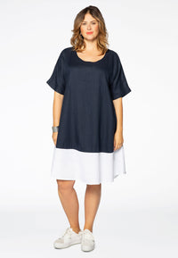 Kleid im Colourblock-Design LINENDress colourblock LINEN - blue - #2