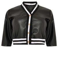 Jacket short FAUX LEATHER - black - #4