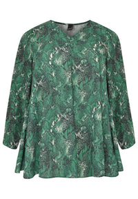 Bluse gekräuselter Ärmel SNAKEBlouse wide SNAKE - green - #4