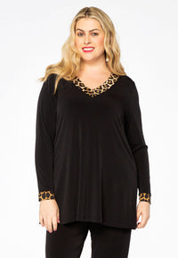 Tunic flare leopard/uni DOLCE - black - #1