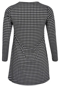 Tunic wide bottom pied de poule dolce - black - #4