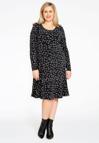 Dress frilled bottom CIRCLES - black - #2