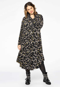 Blouse-dress frilled bottom DAISY - black - #2