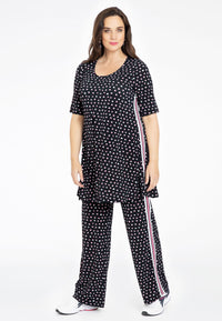 Tunic wide bottom SPRINKLE stripe - black - #2
