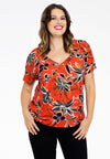 Shirt doppelter V-Ausschnitt MIX PRINTShirt double V-neck MIX PRINT - red - #1