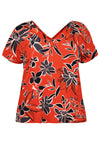 Shirt doppelter V-Ausschnitt MIX PRINTShirt double V-neck MIX PRINT - red - #4