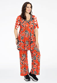 Tunic wide bottom MIX PRINT - red - #2