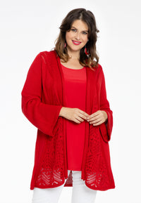 Cardigan long AJOUR - red - #1