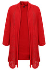 Cardigan long AJOUR - red - #5