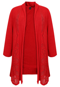 Cardigan long AJOUR - red - #5