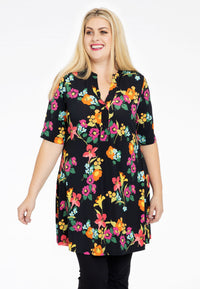 Tunic wide bottom BLOOMY - black - #1