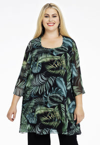 Tunic wide bottom TROPICOOL - black - #1