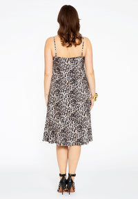 Kleid mit spaghettiträgern LEOPARDSpaghetti dress LEOPARD - brown - #3