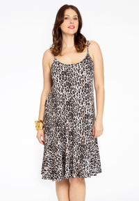Kleid mit spaghettiträgern LEOPARDSpaghetti dress LEOPARD - brown - #1