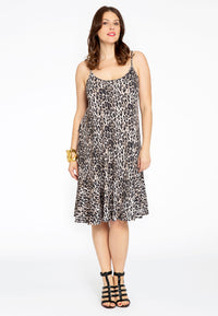 Kleid mit spaghettiträgern LEOPARDSpaghetti dress LEOPARD - brown - #2