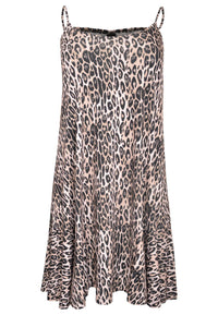 Kleid mit spaghettiträgern LEOPARDSpaghetti dress LEOPARD - brown - #4