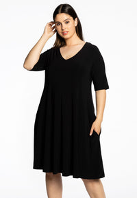 Kleid mit V-Ausschnitt DOLCEDress v-neck DOLCE - black - #1