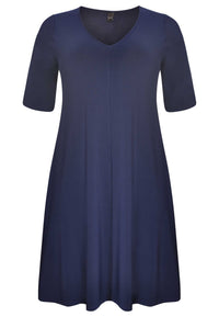 Kleid mit V-Ausschnitt DOLCEDress v-neck DOLCE - blue - #4